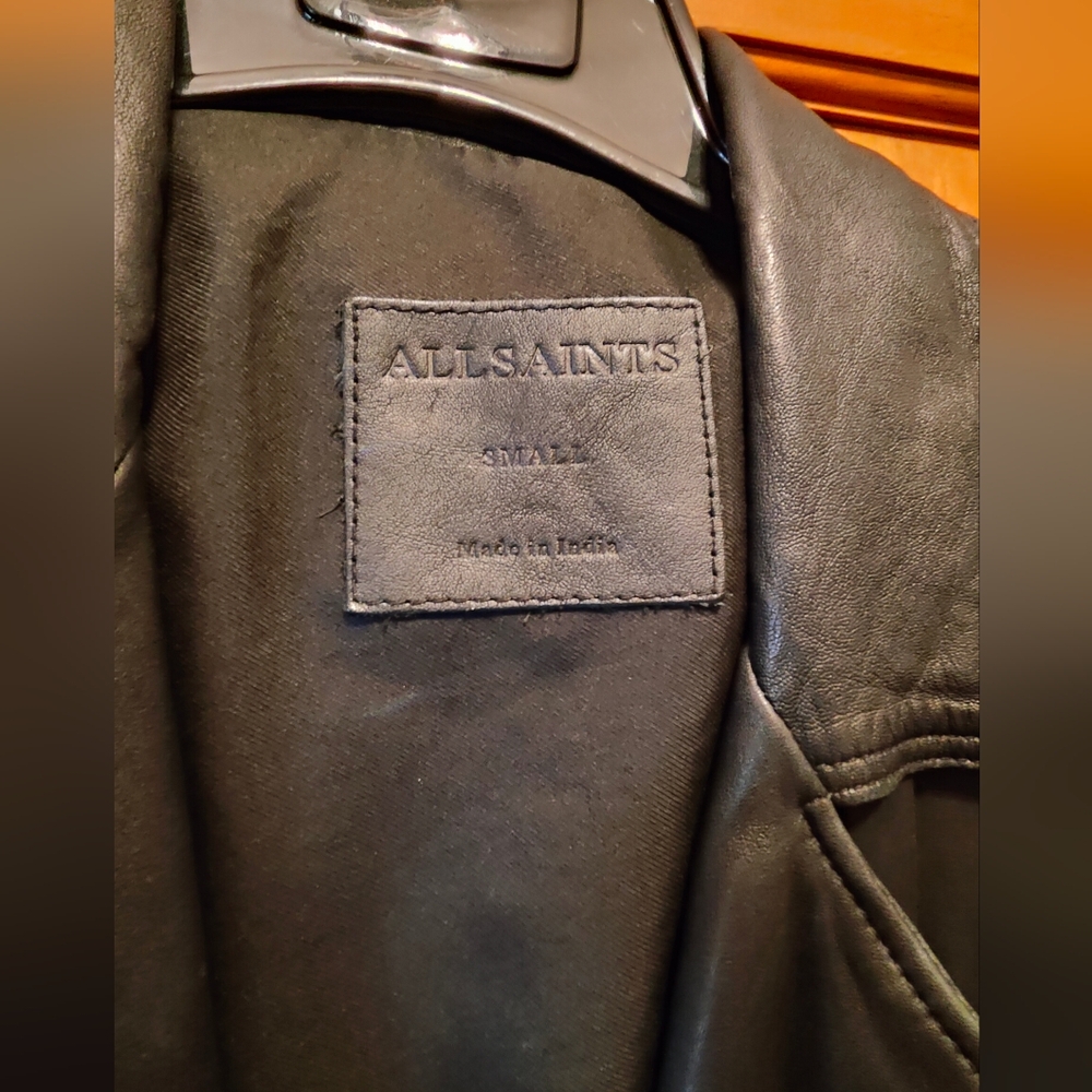 AllSaints Soft Leather Moto Jacket - Size Small